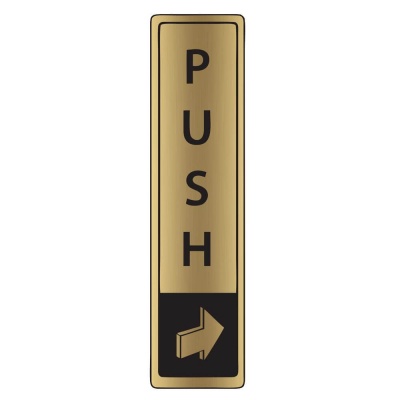 Brushed Gold Push Sign