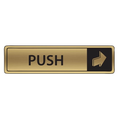Brushed Gold Push Signs