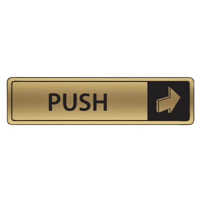 Brushed Gold Engraved Push Signs
