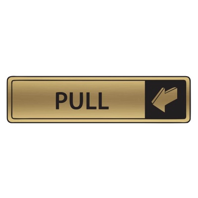 Brushed Gold Engraved Pull Sign