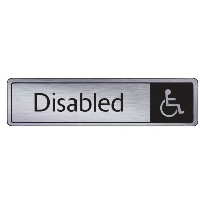 Brushed Silver Disabled Signs