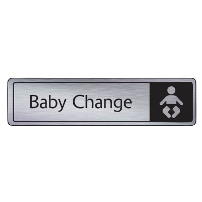 Brushed Silver Baby Change Signs