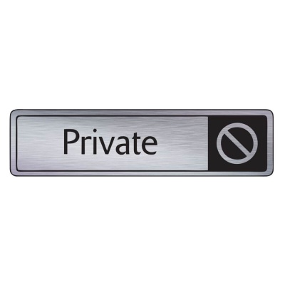 Brushed Silver Private Signs