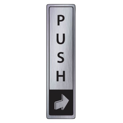 Brushed Silver Push Signs