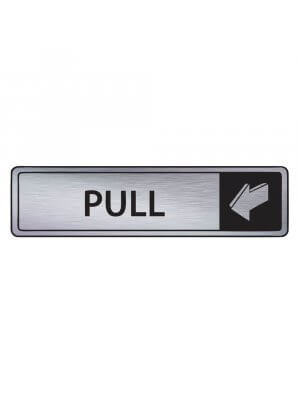 Brushed Silver Engraved Pull Sign