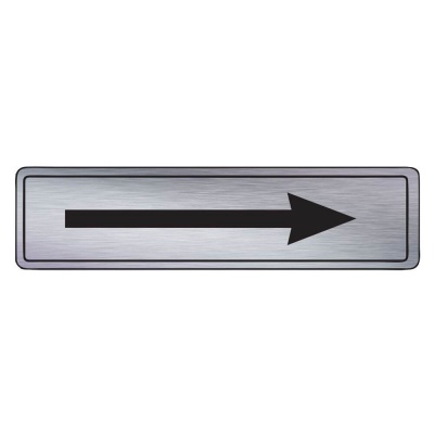 Brushed Silver Engraved Arrow Signs