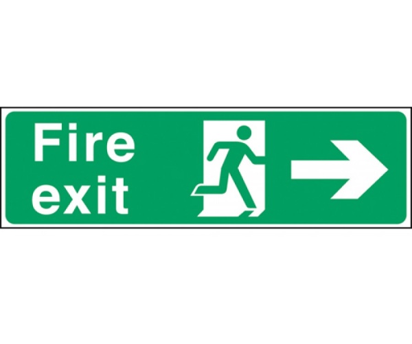 Semi-Rigid Plastic - Fire Exit Sign - Man with Right Arrow