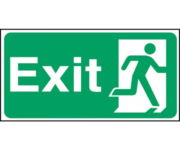Semi-Rigid Plastic - Emergency Exit Sign - Man with the Word Exit