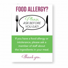 Please Ask Before You Eat Allergy Notice - A4 - Full Colour