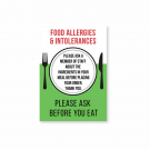Food Allergies & Intolerances Notice - A5 - Full Colour