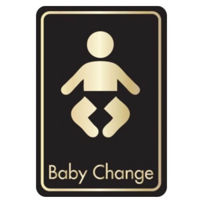 Black & Gold Baby Change Toilet Signs