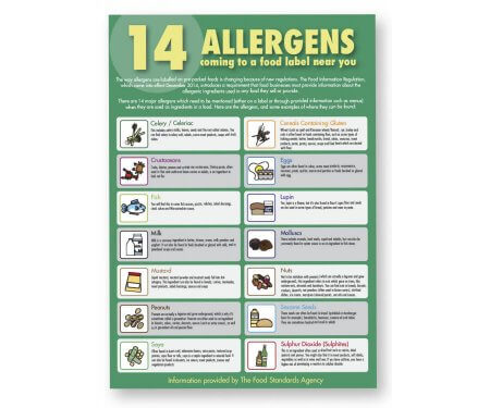 14 Allergens Staff Safety Guide Legal Requirement For Restaurants A3 14 Allergens Staff Safety Guide Legal Requirement For Restaurants A3
