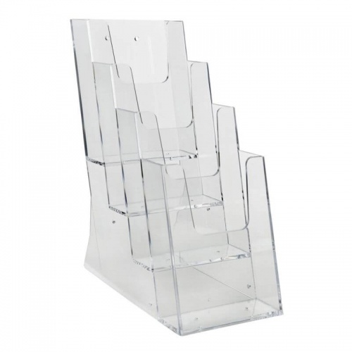 Acrylic Four Tiered Leaflet Holder 1/3A4 - Holds 99 x 210mm Leaflets