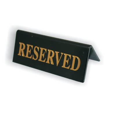 Black Reserved Table Signs Acrylic - Set of 5
