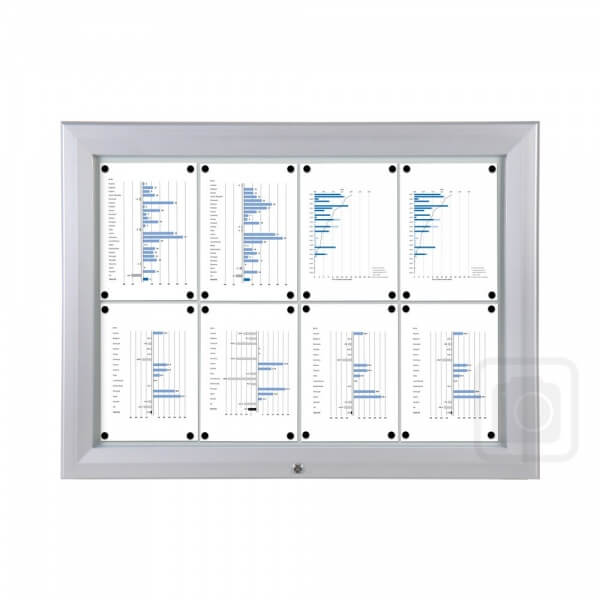 8 x A4 External Lockable Notice Board Back Panel Braccio.co.uk