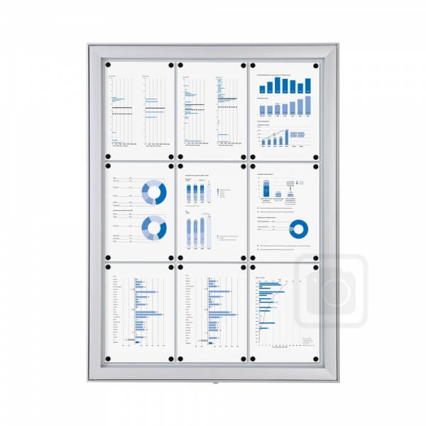9 x A4 External Lockable Notice Board Back Panel Braccio.co.uk