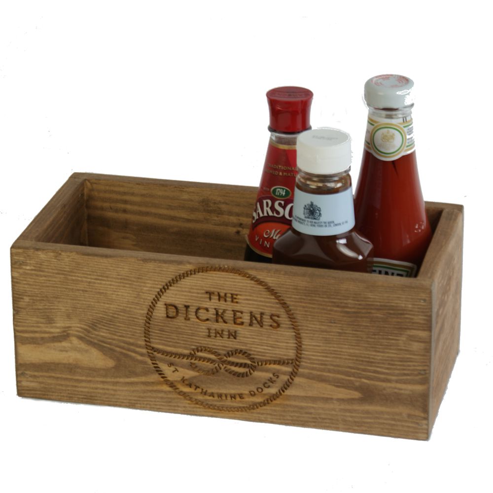 Rustic Wooden Condiment Box Braccio.co.uk