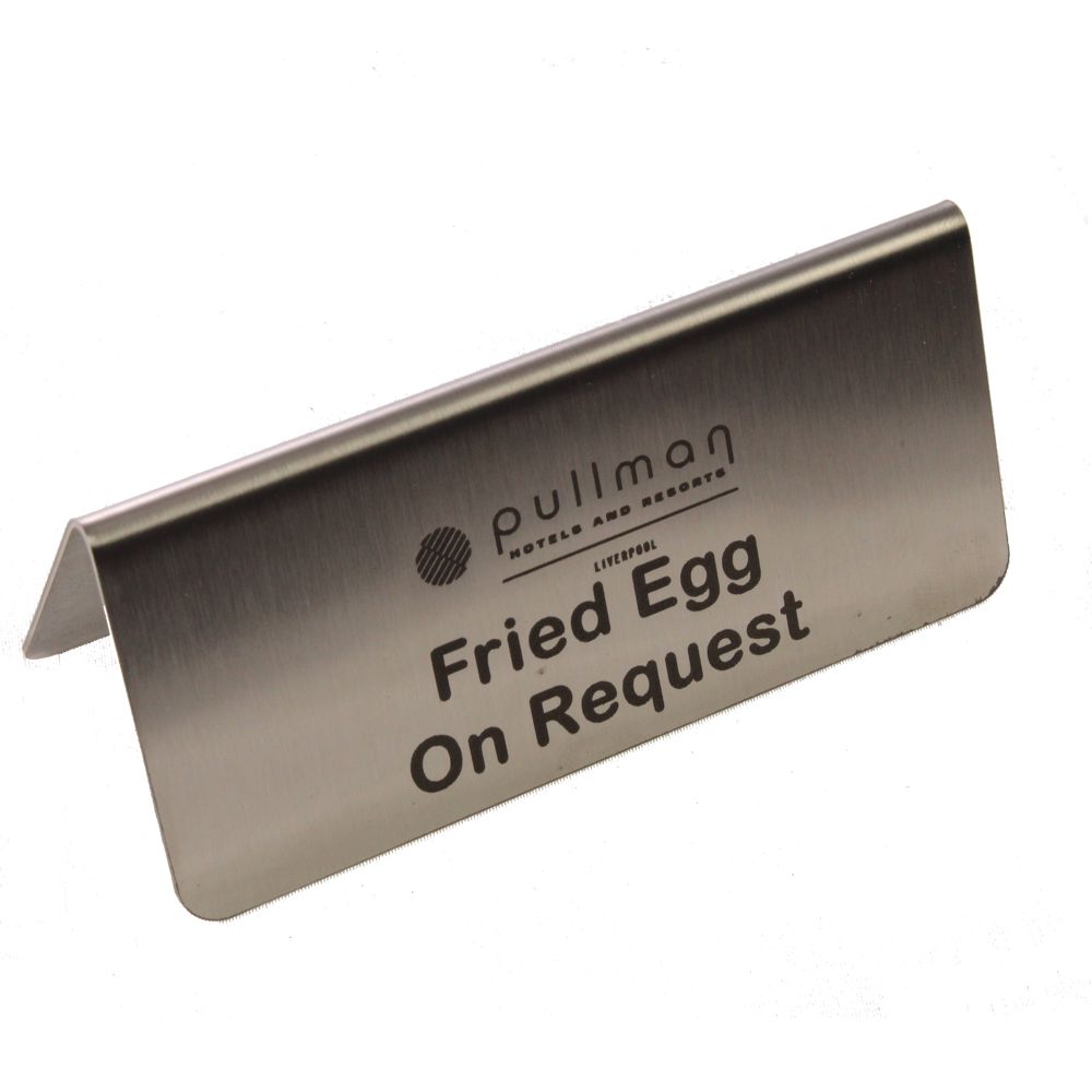 Engraved Stainless Steel Tent Sign for Easy Labelling of Products/Food ...