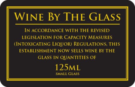 Wine by the Glass 125ml Sign (110 x 170mm)