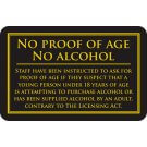 No Proof of Age No Alcohol Sign (110 x 170mm)