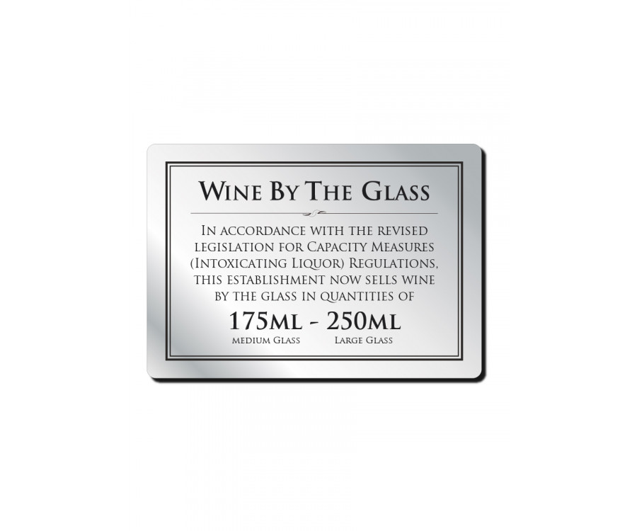 Wine by the Glass 175ml - 250ml Sign (A5 - 210 x 148mm)