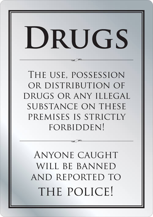 Anti Drugs Sign (A4 - 297 x 210mm)
