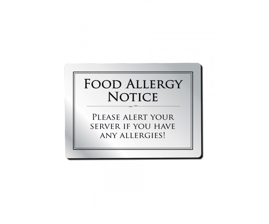 Food Allergy Notice Sign A5