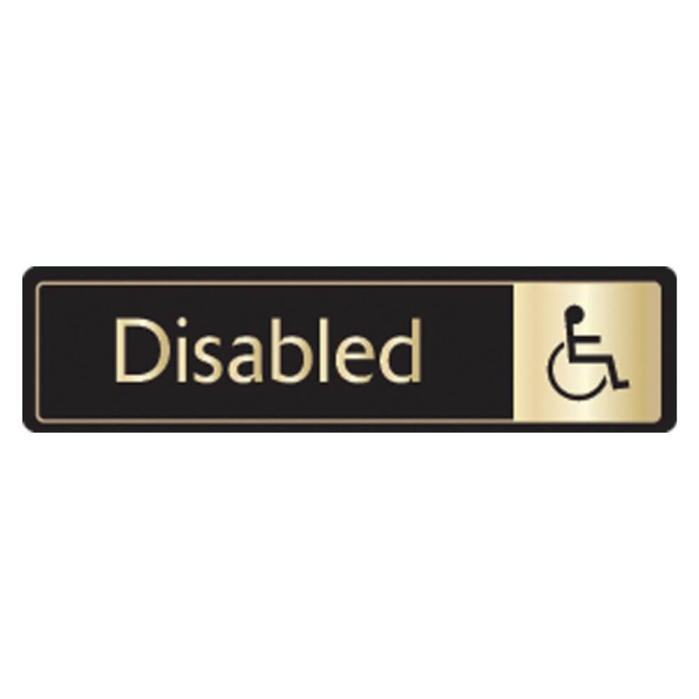 Engraved Black & Gold Aluminium Disabled Toilet Signs