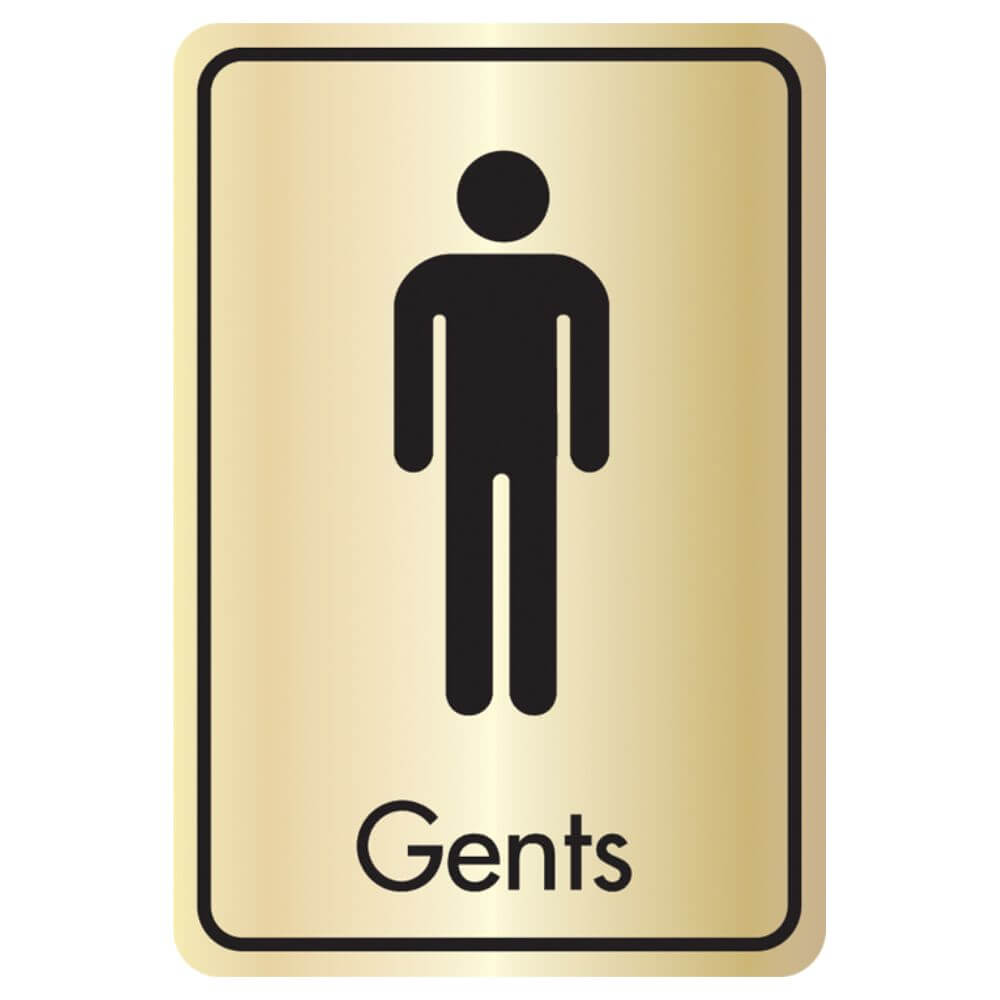 Brushed Gold Gents Toilet Signs