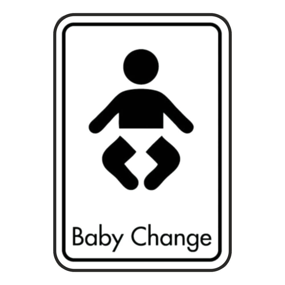 Black on White Baby Changing Toilets Signs Braccio.co.uk