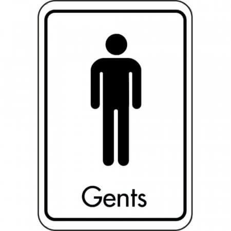 Black on White Gents Toilets Printed Aluminium Signs