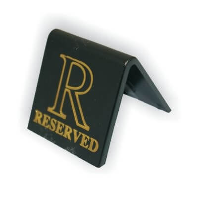 Black Reserved Table Signs Small Set of 10