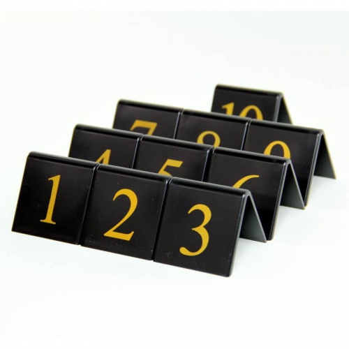 Tent Style Black Table Numbers 1-10