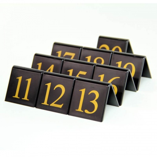 Tent Style Black Table Numbers 11-20