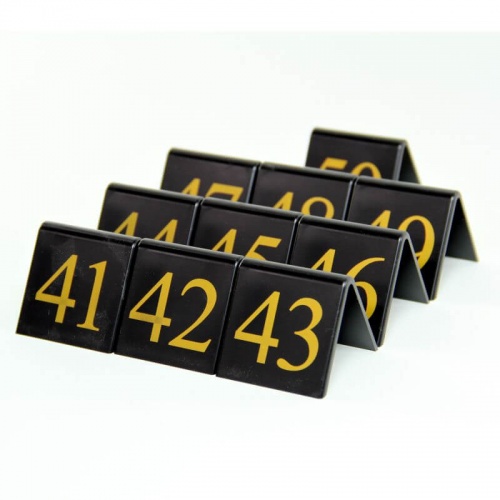 Tent Style Black Table Numbers 41-50