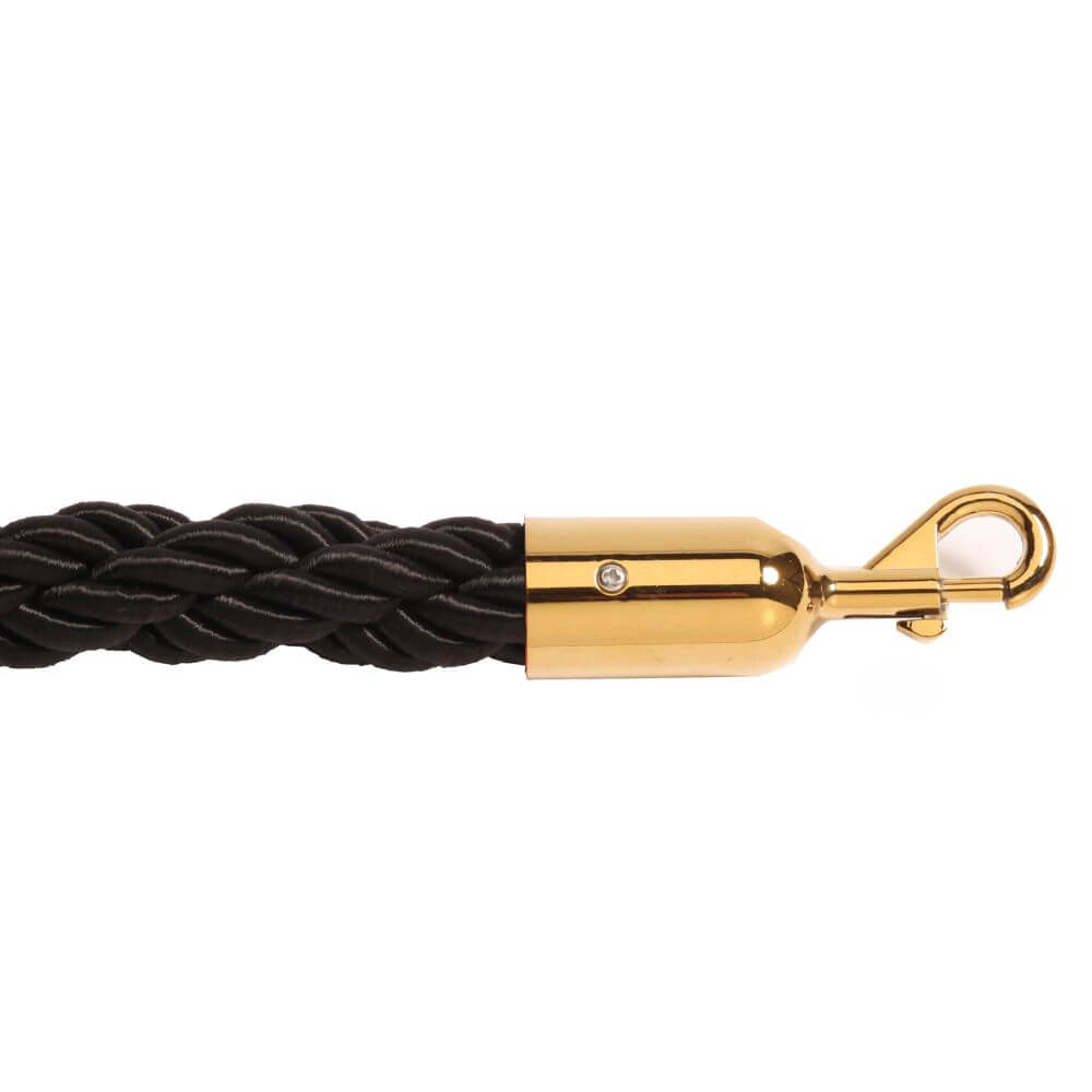 Black Twisted Barrier Rope with Gold Ends