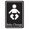 White on Black Baby Change Toilet Signs