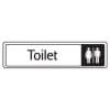 Black on White Oblong Toilet Printed Aluminium Signs