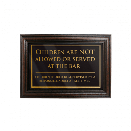Mahogany Framed Bar Sign No Children At The Bar