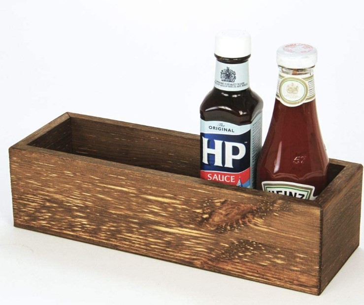 Table Tidy & Condiment Holder Dark Oak Braccio.co.uk