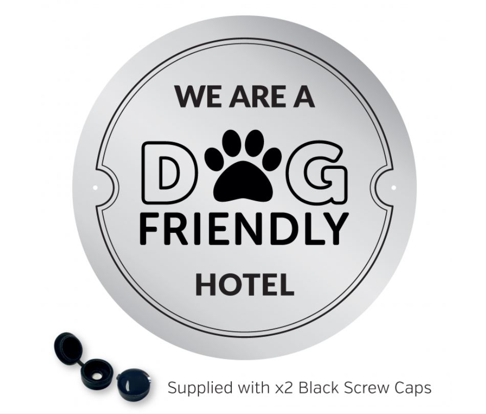 We are a Dog Friendly Hotel Silver Wall Plaque