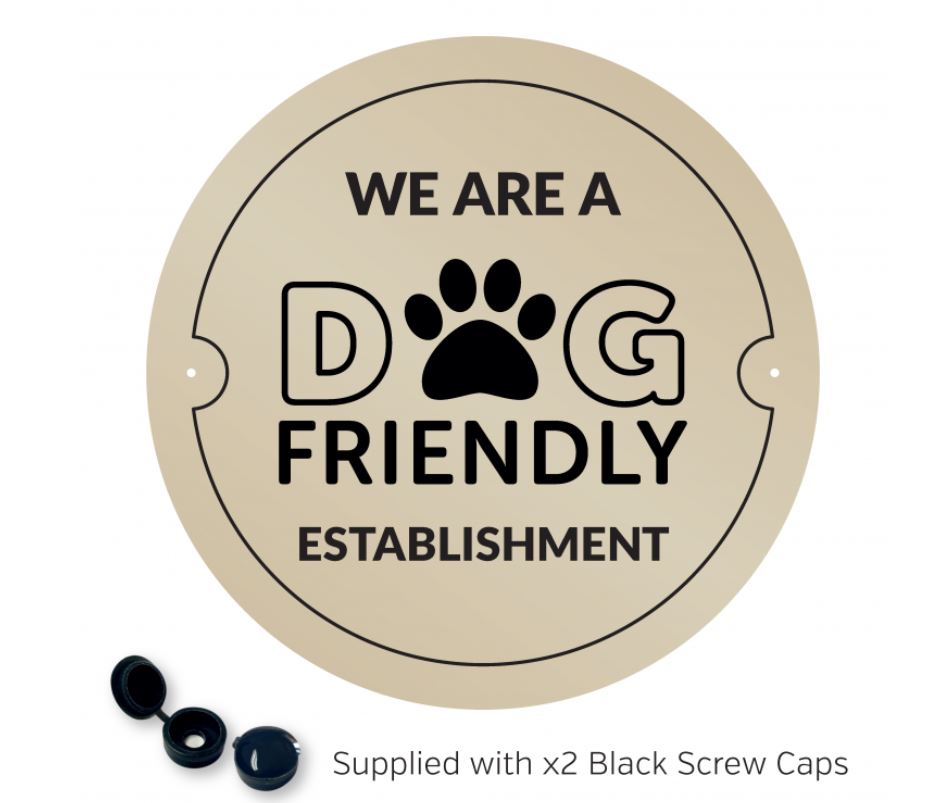We are a Dog Friendly Establishment Gold Wall Plaque