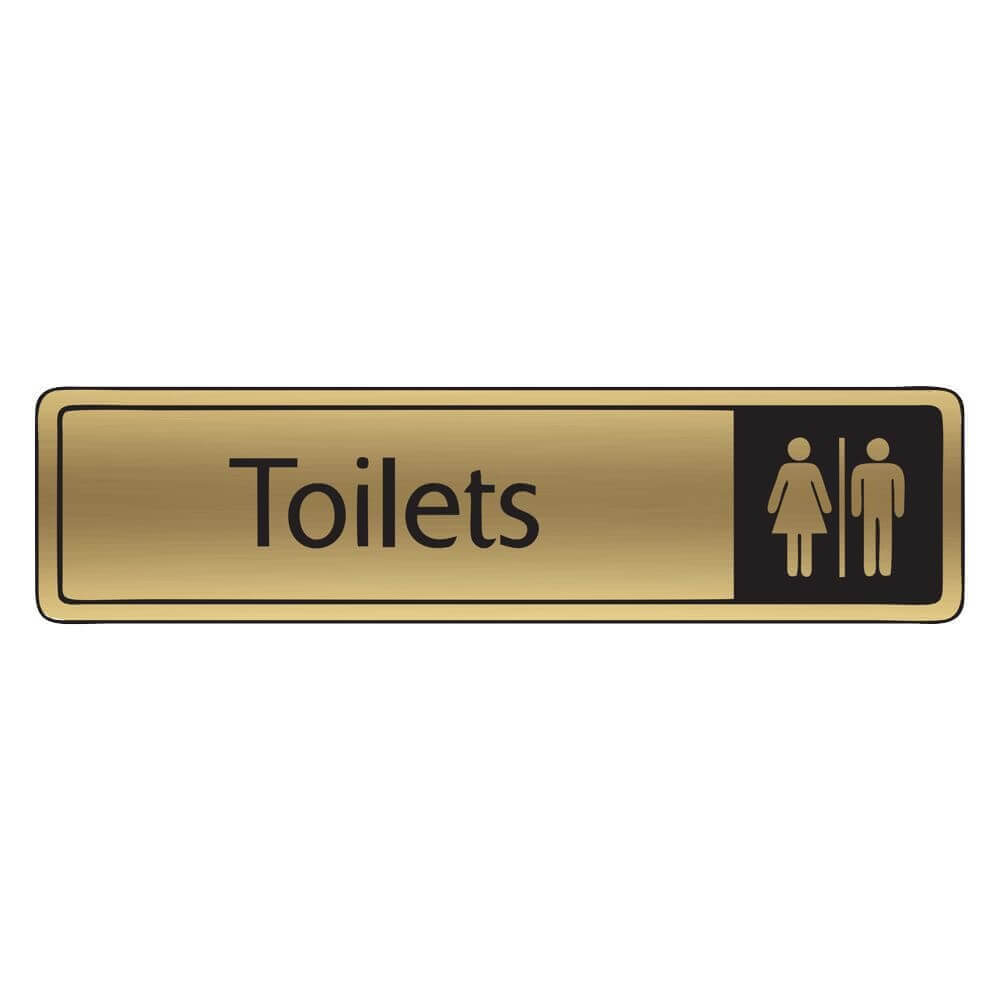Brushed Gold Toilets Sign
