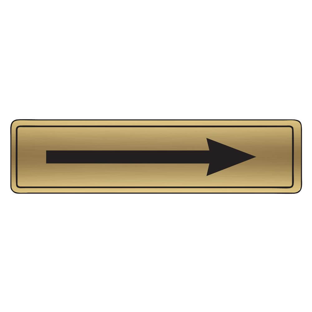 Brushed Gold Engraved Arrow Signs