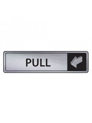 Brushed Silver Pull Sign