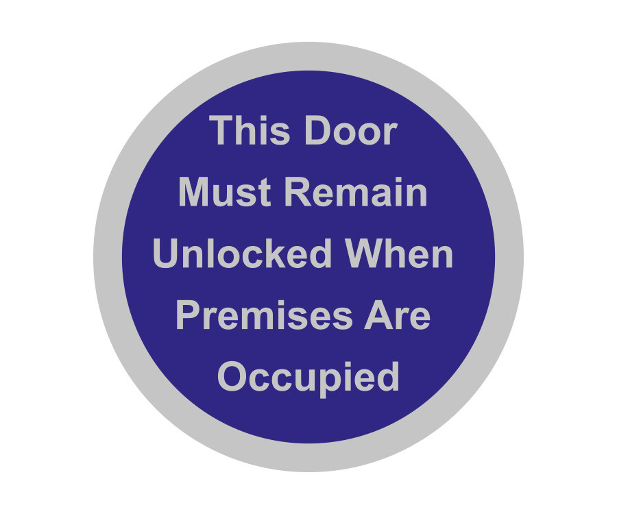 Fire Door Disc Signs -  Unlocked When Occupied