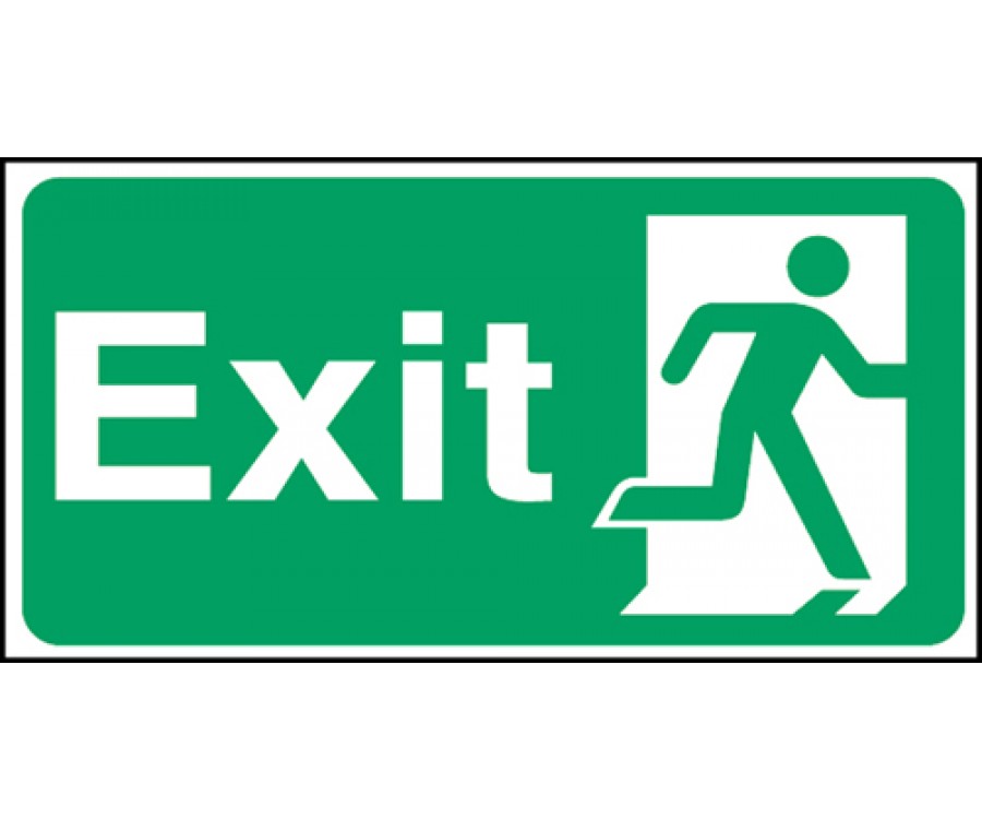 Self Adhesive - Emergency Exit Sign - Man with the Word Exit