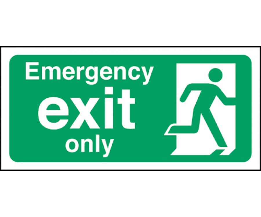 Self Adhesive - Emergency Exit Sign - Man & Emergency Exit