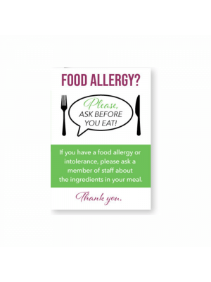 Please Ask Before You Eat Allergy Notice - A5 - Full Colour