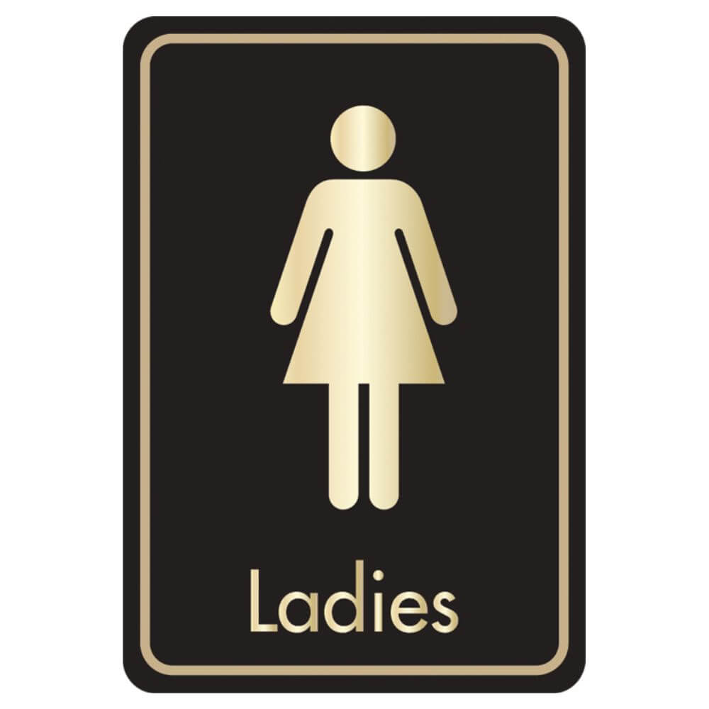 Black & Gold Ladies Toilet Signs